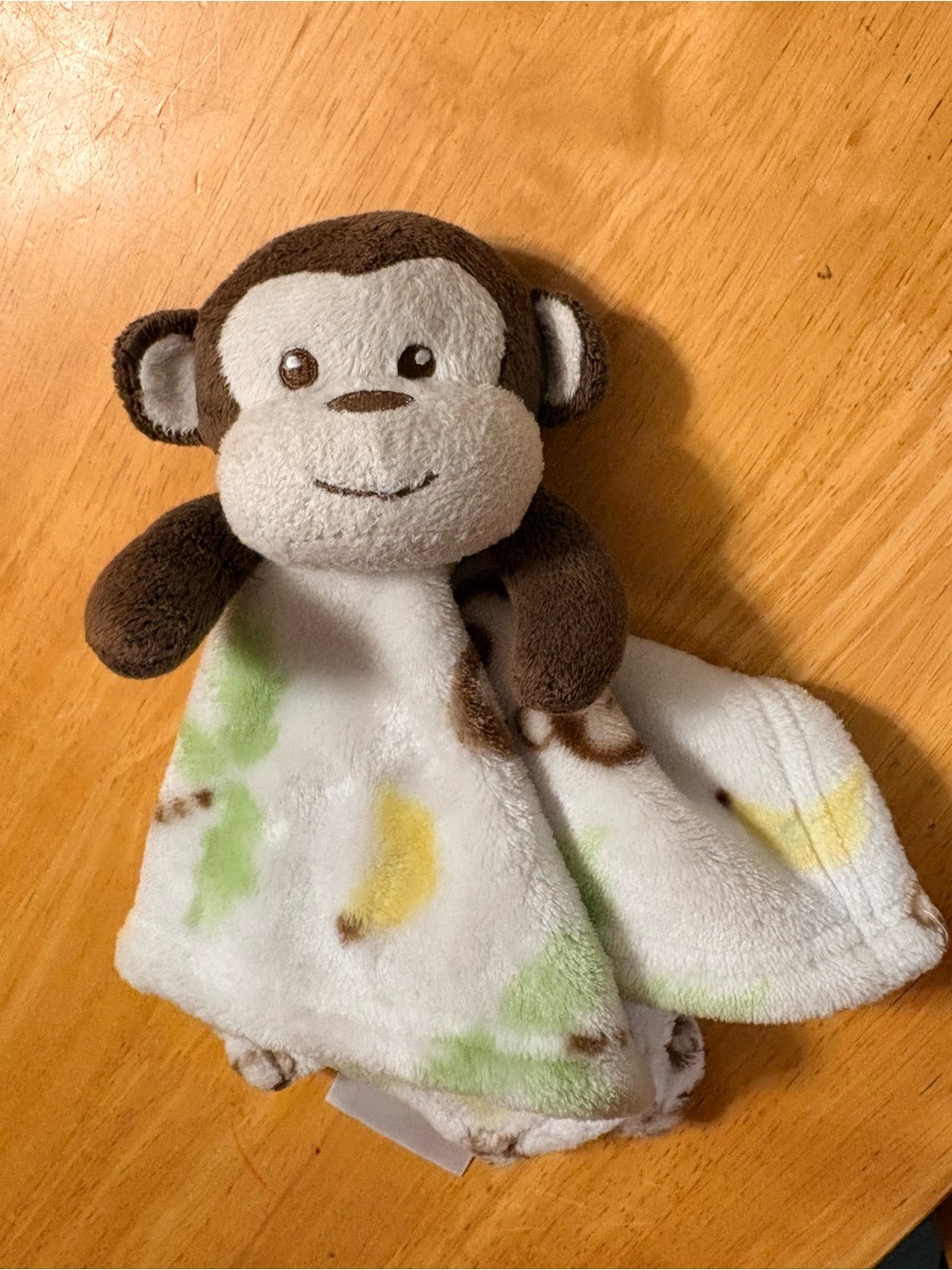 Little Miracles Monkey Lovey Plush Security Blanket Bananas Palm Leaves